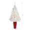 4.5ft. Pre-Lit White Artificial Christmas Tree in Red Planter, Clear LED Lights